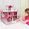 Doll House Acessórios Princesa Sala com Furniture House 3 Stories Dolls for Girl DIY Mansion Playhouse 230818