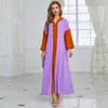 Ethnic Clothing Muslim Dress Women Hooded Hand Stitched Drill Robe Temperament For Turkey Arabic Diamond Middle Eastern