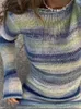 Robes décontractées de base Nadafair Tie Dye Mini robe pull en tricot femmes à manches longues automne printemps tenues Sexy dos nu plage robes moulantes 230815