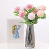 Decoratieve bloemen 56 cm roze paardenbloem Silk Peony Artificial Bouquet 2 vork nep voor huis bruiloftsfeestdecoratie indoor diy