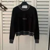 Women's Sweaters Womens Sweater Woman Designer Cardigan Knit Sweater Letter Print Round Crow Neck Stripe Knitwear Long Sleeve Clothes Plus Size Z230819