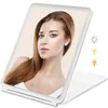 Kompakte Spiegel falten LED Mirror Touchscreen Make -up -Spiegel 3 Farben Lichtmodi Kosmetische Spiegel USB wiederaufladbare faltbare Make -up -Spiegel 230818