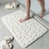 Carpets Shower Door Mat Non Slip Carpet Cobblestone Relief Bathroom Wash Basin Bathtub Side Floor Memory Foam