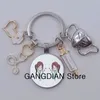 Keychains Bedanyards Doctor Keychain Cartoon Lady Enfermeira Ferramenta Médica Chave Injeção de Anel de Anexo Estetoscópio Cap máscara Presente Diy Jóias Dro Smto8