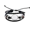 Pulseiras de charme pulseira de couro trançado jóias de pulseira de pulso masculina