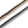 Factory Wholesale 3mm 4mm 925 Silver Black Moissanite Tennis Men Bracelet Chain