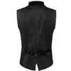 Men's Vests 2023 Medieval Gothic Waistcoat Steampunk Men Vest Jacquard Single Breasted Mens Suit Victorian Gilet Homme Dress Up Tops