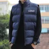 Men's Vests Custom Your Logo Zipper Warm Vest Own Design Casual Sports Stand Collar Sleeveless Jacket DIY Winter Down Waistcoat