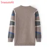 Sweaters voor heren Jonge en middellange middelste top Autumn Winter Warm Wool Knitt Sweater Trui Streep Streep Urban Casual pullover Loose Dad Formele slijtage 230818