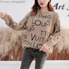 Women's Sweaters womens sweater for designer casual knit contrast color long-sleeved fashion classic ladies collar cotton Coat Z230819