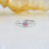 Clusterringe ym2023 Fein Schmuck Real 18k Gold 0.08ct Pink Diamonds Hochzeit Engagement weiblich für Frauen Ring TX