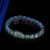 3mm 4mm 5mm 6.5mm Width 17/18/19/20/21cm Diamond Passed Test 925 Sterling Silver Green Moissanite Tennis Bracelet for Men Women Nice Gift