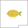 Szpilki broszki szpilki nowe urocze żółta broszka z owoców cytryny Łatwa szarpana jasna odznaka szkliwa plecak 633 H1 Dhgarden Drop Deli Dht5H