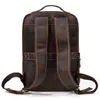 Backpack Fashion Leather Vintage Style Laptop Bag For Men Male Travel Bagpack Daypack Genuine Bags