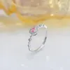 Clusterringe ym2023 Fein Schmuck Real 18k Gold 0.08ct Pink Diamonds Hochzeit Engagement weiblich für Frauen Ring TX