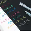 カラーメタリックジェルペンカラーインクDIY文房具学用品用の水彩アートマーカー