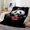 Blankets Funny Panda Blanket Soft Plush Flannel Throw Blankets for Sofa Bed Couch Best Gifts All Season Light Bedroom Warm Bedspread R230819