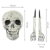 Autres fournitures de fête d'événement Halloween squelette fausse tête et mains ensemble décors de crâne effrayant décoration de maison hantée 230818
