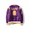 En badape höst och vinter camo tryckt bomullsjacka Men's Casual Purple Baseball Jacket Bathing Ape Hooded