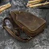 School Bags Casual Sporty Leather Chest For Men IPad Mini Cow One Shoulder Male Anti Theft Pack Slim Bag