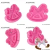 Strumenti per torta 1pcs 3d Trojan Cavallo Forma Sile Stampi fondenti per bambini Decorazione di cioccolato gumpaste D0731 Droplese a goccia Home Gar Dhwuk