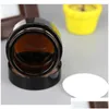 Packing Bottles Wholesale Brown Amber Glass Cream Jar Black Lid 20 30 50 G Cosmetic Packaging Sample Eye Hufv4 Drop Delivery Office Ot6Q7