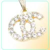 17 Style Luxury Brand Designer Double Letter Pendant Halsband 18K Gold Plated Crystal Pearl Rhinestone tröja Newklace Women Wed1621779