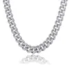 Qianjian Iced Out Sterling Sier Tennis Necklace 8Mm Gold Plated Vvs Moissanite Diamond Cuban Link Chain