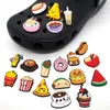 Schuhteile Accessoires 1pc niedliche Cartoon -Getränke Donuts Pvc Jibz Clog Charms for Sandals Gartendekoration Kinder Party Geschenkdekorationen OTWHN