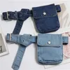 Waist Bags Mihaivina Waist Bag Women Denim Fanny Pack Lady Handbag On the Belt Money Bags Canvas Waist Packs Pocket Travel Pouch Bag Bolsa 230818