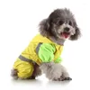 Vêtements pour chiens mode petit imperméable imperméable réfléchissant manteau de pluie à capuche pour animaux de compagnie chiot combinaison vêtements de pluie