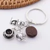 Key Rings Creative Coffee Cook Keychain Cup draagbare Hine Tea Pot Chains Afternoon Dessert Accessoires Geschenkdruppel Levering SMTTP