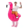 Rolig uppblåsbar flamingo fågel tecknad karaktär maskot kostym reklam vuxen fancy klänning party djur karneval props gåva