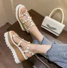 2023 Plattform Espadrilles Stella McCartney Sandals 8cm Ökande Fashion Wedge Denim Summer Shoes