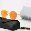 Óculos de sol redondos clássicos Design da marca UV400 Eyewear Metal Gold Golds Sun Glasses Men Mulheres espelho XFHBGN Óculos de sol Polaroid Glass Lens