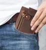 Plånböcker sbirds läder plånbok riktig cowskin kort handväska klippkort för män manlig fickklim