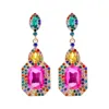 Dichiarazione di orecchini a pennella grande goccia per donne colorate designer di lampadario cristallino gioielli da ballo di spicco di lusso