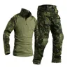 Survêtements pour hommes Airsoft Paintball Vêtements de travail Uniforme de tir militaire Tactique Combat Camouflage Chemises Cargo Genouillères Pantalons Costumes de l'armée 230818