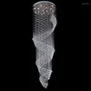 Chandeliers Modern Crystal Chandelier For Spiral Interior Design Ladder Luxury Corridor LED