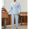 Erkekler Suits Blazers İnce Fit 2 Parçalı Kemer Smokinli Breasted Splited Düğün Blazerpants 230818