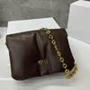 Diseñador de moda para mujer Bolsos de hombro Personalidad Moda Versátil Cuero genuino Cadena exquisita Temperamento Bolsos de mujer de alta calidad