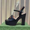 Thick heel waterproof platform sandals Ankle strap open toe heeled horseshoe heels Dress shoes luxury designer evening shoes women factory footwear