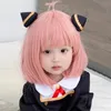 Haaraccessoires Fake Hoods for Children Girl Cos Pink Wave Head Pruik rekwisieten Kinderen Toupee Headdear Dress Up P oaprische 230818