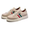 Mäns stora vandring vävda flygande skor skor designer mens sko sommar höst utomhus sport svart khaki stickade sneakers casual tränare fabriksartikel D-017 Storlek 890