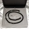 Gorgeous 925 Sterling Silver Black Plated 8mm Round Cut Black Moissanite Tennis Chain