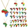 Pendant Necklaces All African Countries Map Fashion Colorful Drip Oil Stainless Steel Africa Necklace For Women Men Jewelry