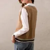 Malhas femininas de malha Coloque 100 suéteres de lã pura 2023 Sweater de caxemira de caxemira de cashmere sem mangas de primavera V-Vest Wear