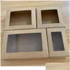 Paper Products Wholesale 24Pcs Mti Size Soap Box Kraft Gift Package With Clear Pvc Window Candy Favors Arts Krafts Display K Jllsxu Otadb