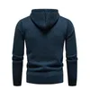 Herrtröjor Öppna tofflor Mens Autumn and Winter Soild Hooded Collar Warm Cardigan Sticked Coat Hoodie