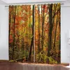 Curtain Landscape Autumn Woods Po Printing Blackout 3D Curtains For Living Room Bedding El Drapes Cortinas